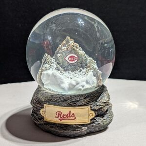 Cincinnati Reds MLB Baseball Snow Globe Mountain Scene with Bottle Opener